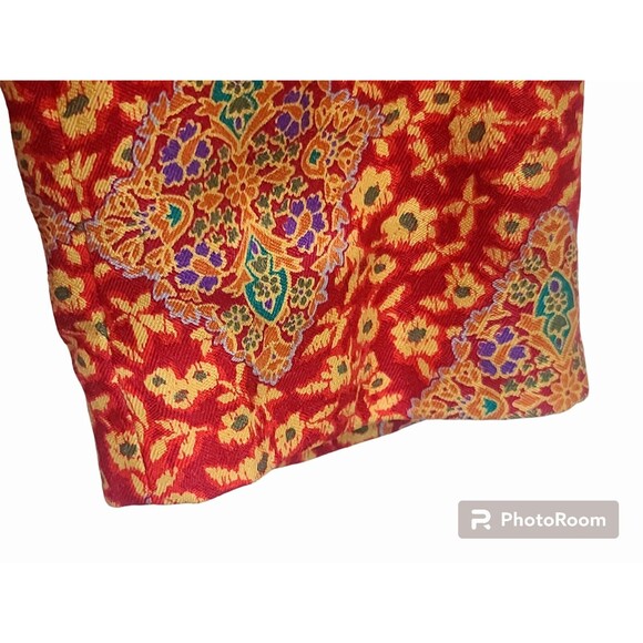 Vintage Evan Picone Women’s Red Empire Print Single Button Blazer Jacket Size 12 - Picture 5 of 10